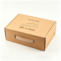 Caja de Embalaje Vacía al por Mayor con Logotipo para Zapatos y Ropa, Caja de Embalaje Corrugada Ecológica, Cajas de Papel Portátiles con Asa