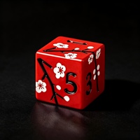 Vente en gros de dés en métal à motif de fleurs de prunier, dés D6 de 16 mm en alliage de zinc, dés carrés pour les jeux de rôle sur table Dungeons and Dragons