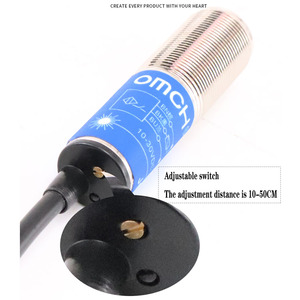 M12 Metallgehäuse Fotoelektrischer <span class=keywords><strong>Sensor</strong></span> HG-J18-D50N1 Analoger Spannungsausgang 20cm Erfassungsabstand 30VDC <span class=keywords><strong>3</strong></span> Drähte Diffuse Reflexion - Product Image 1