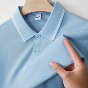 T-shirt de golf pour homme de haute qualité 2024, logo brodé, uni, manches courtes, décontracté, polyester - Product Image 4