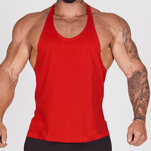 Camiseta sin mangas de punto para hombre, licra, poliéster, transpirable, color liso, ropa deportiva para entrenamiento - Product Image 2