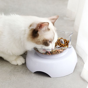 Plastic Luxury Elevated Slow <b>Feeder</b> Transparent Double <b>Cat</b> Bowl Dog <b>Feeder</b> - Product Image 2