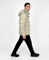 Blousons matelassés pour hommes avec manches amovibles, col montant, fermeture éclair, enduits et teints unis pour l'hiver