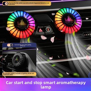 Ambientador para Auto con Montaje en Rejilla de Ventilación, Iluminación LED Ambiental, Perfume Activado por Voz, Luz Musical, Fragancia Bosque de Bambú Oceánico, ABS - Product Image 5