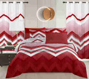 Offre Spéciale : Ensemble de Draps de Lit 8 Pièces avec Rideaux, Taille King, Imprimé, Drap Plat et Drap Housse, Prêt à Expédier, Parure de Lit pour l'Été - Product Image 4