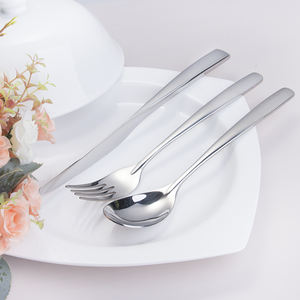 Soporte Logo Impresión Luz Lujo Besteck Tenedor Cuchara Cuchillo Plata Cubiertos Juego para Boda - Product Image 5