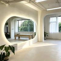 Miroir de coiffure haut de gamme avec éclairage LED, suspendu en croix, pour coupe, coloration et lissage, spécial salon de coiffure