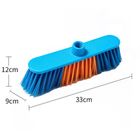 Brosse de nettoyage domestique en plastique à poils doux en soie pour sols intérieurs, tête de balai, vente en gros, fabriquée en Chine