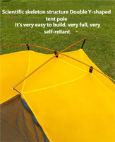 Tente de camping d'extérieur quatre saisons à double étage, une chambre, imperméable, coupe-vent, pour deux personnes, en polyester 210T, idéale pour la randonnée et l'escalade