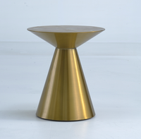 Table d'appoint en métal et en bois Table basse ronde Table d'appoint