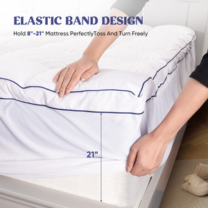 Quilted Breathable 40-Fabric Knitted Polyester Luxury Folding <b>Bed</b> Mat Mattress Protector Fitted Sheet All-Season Machine Home - Product Image 4