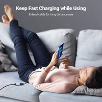Kabel Ekstensi USB 3.0 Berbahan Nilon Kepang, Pengisian Cepat 3A, Kompatibel dengan Komputer, Webcam, Kamera, Ponsel, Mouse, Printer