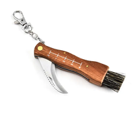 Best-seller Couteau de poche d'extérieur à cueillette personnalisé de haute qualité Manche en bois Couteau champignon avec brosse