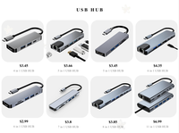 Hub USB con Alimentación Ethernet, Estación de Acoplamiento SD/TF, Lector de Tarjetas Rápido PD, Hub USB OTG para Impresora y Laptop, para Macbook HD Network