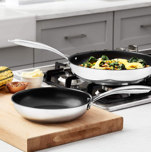 Poêle <span class=keywords><strong>à</strong></span> frire ronde antiadhésive <span class=keywords><strong>de</strong></span> 28 cm - Poêle <span class=keywords><strong>à</strong></span> manche en acier inoxydable pour cuisinières <span class=keywords><strong>à</strong></span> gaz et <span class=keywords><strong>à</strong></span> induction - Product Image 3