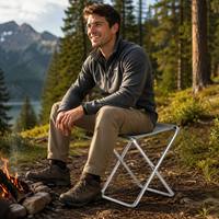Chaise de camping portable pliable ultra-légère en aluminium, cadre en aluminium, 0,69 kg, capacité de charge de 110 kg, tissu poly 600x600D PVC, pour voyages en plein air, plage, pique-nique, parc