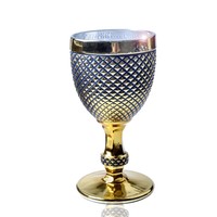 Ensemble de verres à vin vintage Drinking Factory 240 ml 300 ml Verre à vin en diamant de couleur Coupe à vin Gobelet avec bord doré pour vert violet rose