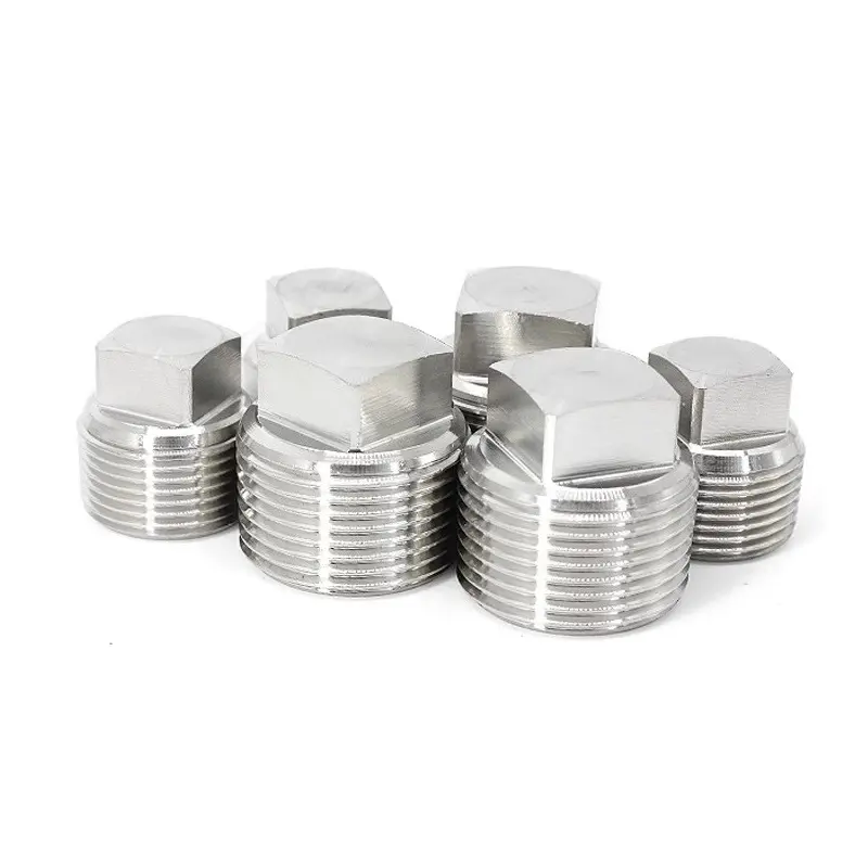 304 Stainless Steel R1/8 1/4 3/8 1/2 3/4 1inch high Quality Pipe Fitting Solid Square Head Plug