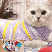 Vente en gros Nouveauté Vente chaude Stock Accessoires pour animaux de compagnie en tricot multicolores Vêtements pour chat Petit chien Pull