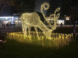 Outdoor Ip65 <b>Warm</b> <b>White</b> Led Family Reindeer Sculpture <b>Light</b> Resort Theme Park Garden Yard <b>Christmas</b> Festival Decoration - Product Image 1