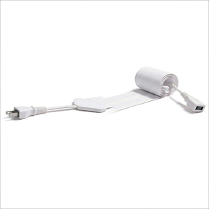 Cable de Extensión Plano Ultrafino de 0.9mm, Regleta de Alimentación para Debajo de Alfombras con 1 Tomacorriente 3A 100V para Espacios Estrechos y Alfombras, 2M (6.5 pies), Blanco - Product Image 1