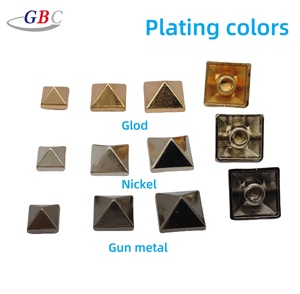 Tachuelas de vaqueros de aleación de zinc de forma cuadrada al por mayor, Remaches metálicos decorativos para bolso, sujetadores de cuero para ropa - Product Image 4