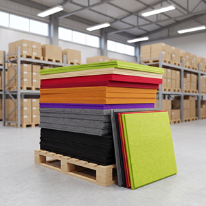 Panneau acoustique, panneau absorbant le son en fibre de polyester pour la décoration de cinéma maison, de scène, matériau insonorisant ignifuge - Product Image 1