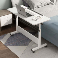 Bureau d'ordinateur mobile pliable en bois, réglable en hauteur, avec support de sol rotatif, idéal pour la maison – Vente directe usine