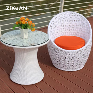 Conjunto de Muebles de Jardín de <span class=keywords><strong>Ratán</strong></span>, Económico, para Todo Clima, Moderno, Simple, de Ocio, con Sillas Combinadas, Mesa Redonda y Tres Sillas - Product Image 1