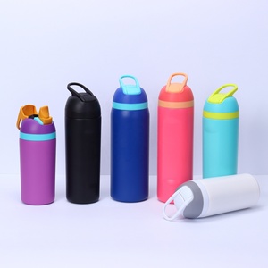 Vaso térmico SilverJet de acero inoxidable de 12oz/16oz, libre de BPA, botella de agua aislada para viajes, escuela y actividades al aire libre, con tapa y pajita. - Product Image 3