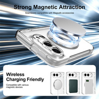 Nouveautés : Coque de téléphone en alliage avec support rotatif à 360° et aimants puissants intégrés pour iPhone Duo, avec protection d'écran en verre trempé et couvercle de charnière