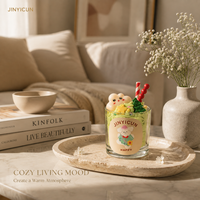 Bougie parfumée artisanale en verre, style dessert mignon, design crème fouettée, bougie cadeau, fabricant OEM, étiquette privée