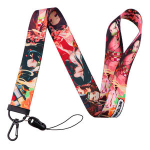 Japanischer Anime Demon Slayer Nezuko Netter Anhänger Langer abnehmbarer Schlüssel bund mit Digitaldruck Handy Lanyard - Product Image 5