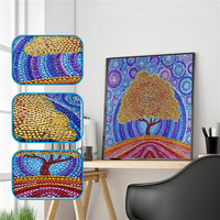 Kits de peinture au diamant 5D, arbre de la richesse, forme spéciale, 30x30cm, mosaïque de cristal AB écologique, image DIY, cadeau, décoration murale