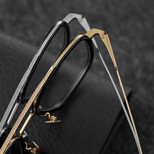 Lunettes <span class=keywords><strong>de</strong></span> vue <span class=keywords><strong>de</strong></span> luxe Iron Man 2024 en titane pour hommes, montures optiques en acétate à motif uni - Product Image 2