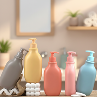 Qunying Beauty Makeup Daily Cylinder Liquid Soap Body Lotion Shampoo Shower Gel Empty Bottle Pump Macaron Color Silk Screen