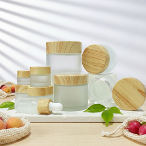 5g 10g 30g 50g 100gWholesale Frosted Glass Cream Jars with Natural <b>Bamboo</b> Lids, Empty Wide Mouth Matte Glass Cosmetic <b>Containers</b> - Product Image 2