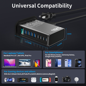 <span class=keywords><strong>Chargeur</strong></span> de bureau USB C PD 100W GaN 520W, adaptateur de charge rapide pour téléphone, station de charge à 8 ports PD 100W, alimentation murale - Product Image 4