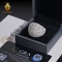 Bagues en argent 925 pour hommes, style hip-hop, serties de moissanite, bijoux de mode en gros, haute qualité, test de diamant réussi