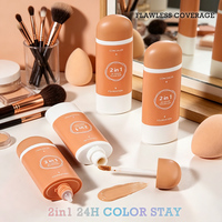 Menow F6120 OEM \ ODM marque privée maquillage durable imperméable à l'eau mat 2 en 1 correcteur fond de teint liquide cosmétiques usine de gros