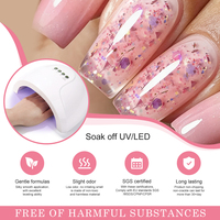 Fournitures pour ongles Gel de construction pailleté Vernis à ongles Série Flora Gel d'extension professionnel pour ongles avec paillettes scintillantes