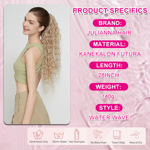 Julianna - Extensiones de Cola de Caballo Sintética de Fibra Futura de 28 Pulgadas, <span class=keywords><strong>Precio</strong></span> de Fábrica al por Mayor, Gran Venta - Product Image 2