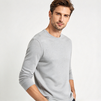 T-shirts à manches longues décontractés unisexes en coton peigné 100% avec logo imprimé personnalisé, 240 GSM, vêtements de travail d'entreprise