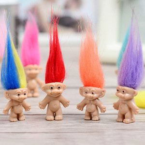 Jouets de poupées troll, figurines moulées par injection de 3 cm, mini objets de collection mignons pour enfants et adultes, décoration rétro unisexe pour la maison - Product Image 1