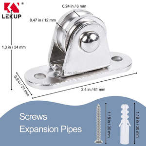 1 "in acciaio inox Mini Duplex puleggia rullo senza attrito ruota silenziosa pesante fisso puleggia piccolo blocco puleggia per cavo di corda - Product Image 2
