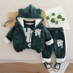 Set di Abbigliamento Autunno-Inverno per Bambini 2025, Nuovo Elegante Completo Caldo con Gilet e <span class=keywords><strong>Felpa</strong></span> con Cappuccio per Ragazzi e Ragazze, Set di Tre Pezzi - Product Image 6