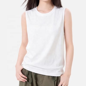 Custom Women's Summer Pure Cotton 230g Sleeveless T-Shirt Loose Sporty Vest for Spring and Summer Outfits with Street Style