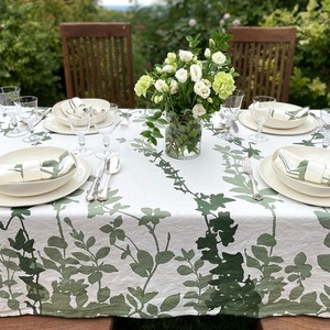 Custom Printing Linen <b>Tablecloth</b> for Wedding Home Wholesale Table Linen 100% French Luxury Flax for Hotel 1 Piece Woven - Product Image 3