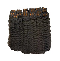 Vente en gros usine 100% Cheveux humains indiens bruts bouclés naturels de temple, Grade Remy, Cheveux vierges, Couleur claire, Double couleur machine