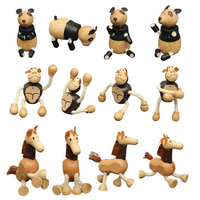 Jouets d'animaux de ferme en bois faits à la main, modèles d'animaux en 3D, figurines miniatures, ornements de bureau mignons pour bébé, cadeau pour bébé de 0 à 24 mois